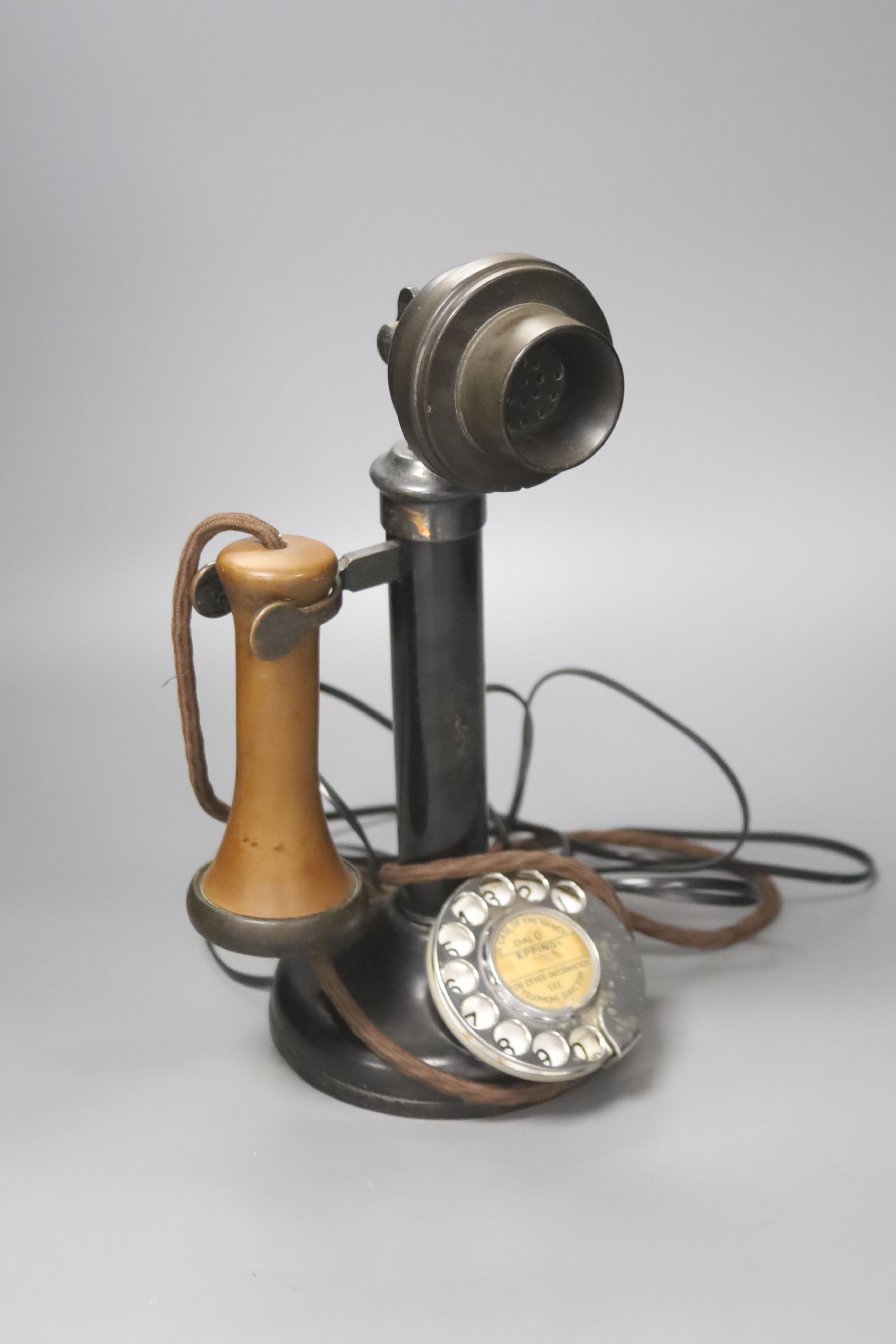 A refurbished columnar telephone, 31cm high